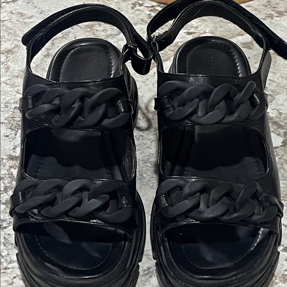 AZALEA WANG SKYLER PLATFORM SANDALS SIZE 10 - Picture 4 of 17